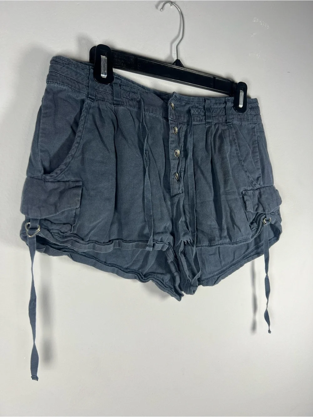 Free People Melvin High Rise Cargo Shorts in Navy Size 10